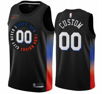New York Knicks Customized Black 2021 City Stitched Swingman Jersey