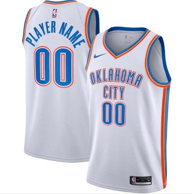 Oklahoma City Thunder Customized White Stitched Swingman Jersey