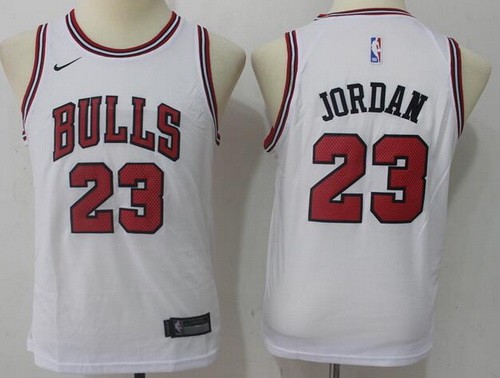 Youth Chicago Bulls #23 Michael Jordan White Icon Swingman Jersey
