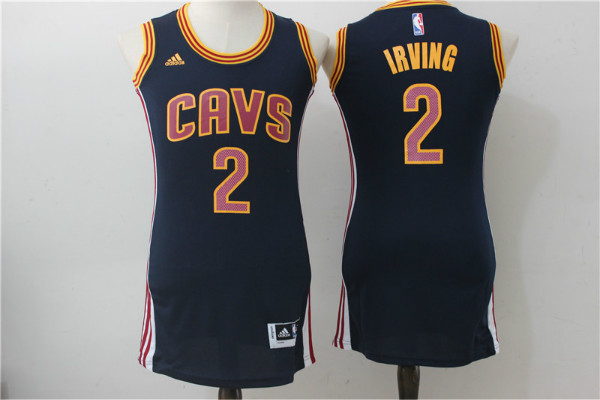 Cavaliers 2 Kyrie Irving Navy Women Swingman Jersey