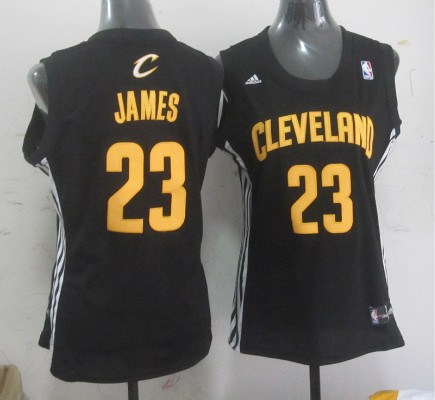 Cavaliers 23 James Black Women Jersey