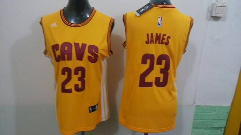 Cavaliers 23 James Yellow Women Jersey