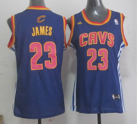 Cavaliers 23 James Blue Women Jersey