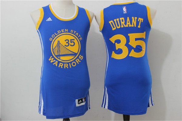 Warriors 35 Kevin Durant Royal Women Swingman Jersey