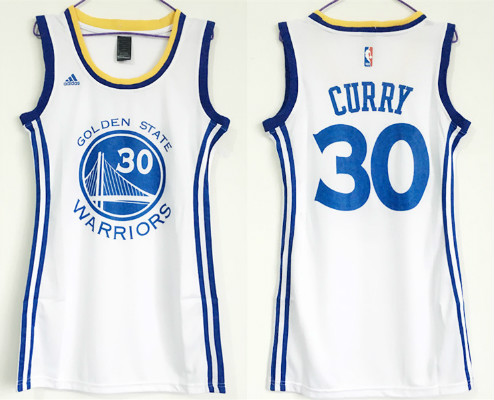 Warriors 30 Stephen Curry White Women Swingman Jersey
