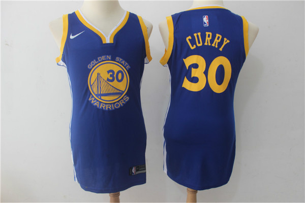 Warriors 30 Stephen Curry Blue Women Nike Swingman Jersey