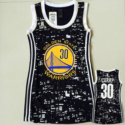 Warriors 30 Stephen Curry Black City Luminous Women Jersey