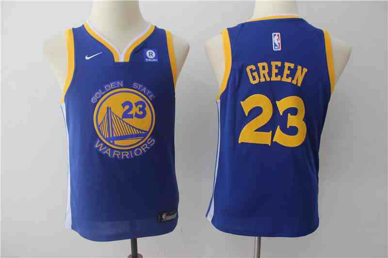 Warriors 23 Draymond Green Blue Youth Nike Swingman Jersey