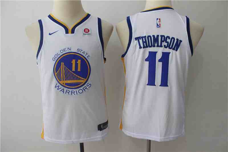 Warriors 11 Klay Thompson White White Youth Nike Swingman Jersey