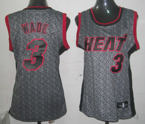 Bulls 3 Wade Grey Static Women Jersey