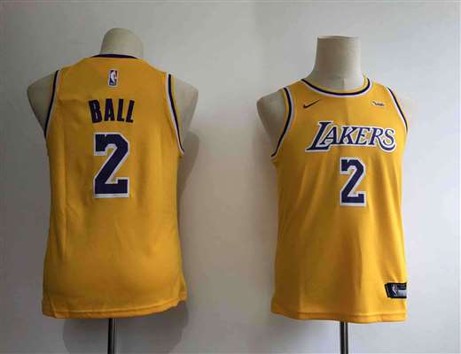 Lakers 2 Lonzo Ball Gold Youth 2018-19 Nike Swingman Jersey