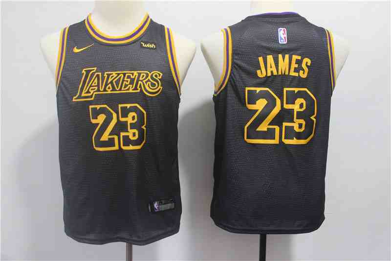 Lakers 23 Lebron James Black 2018-19 City Edition Youth Nike Swingman Jerseys