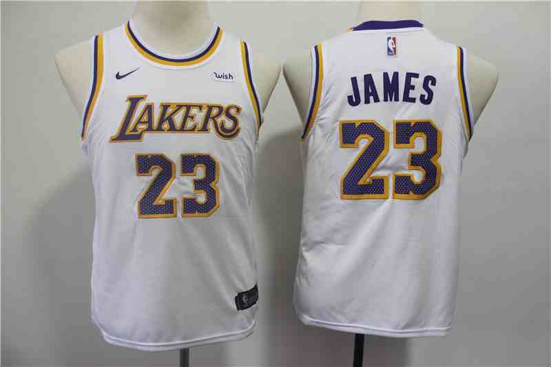 Lakers 23 Lebron James White Youth 2018-19 Nike Swingman Jersey