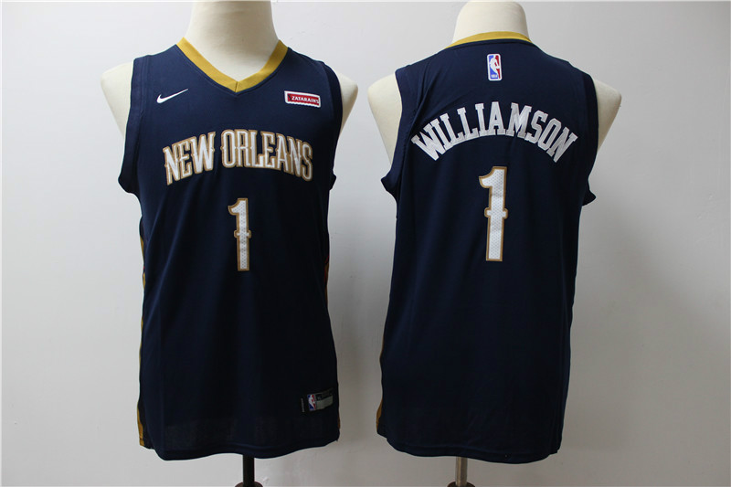 Pelicans 1 Zion Williamson Navy Youth Nike Swingman Jersey
