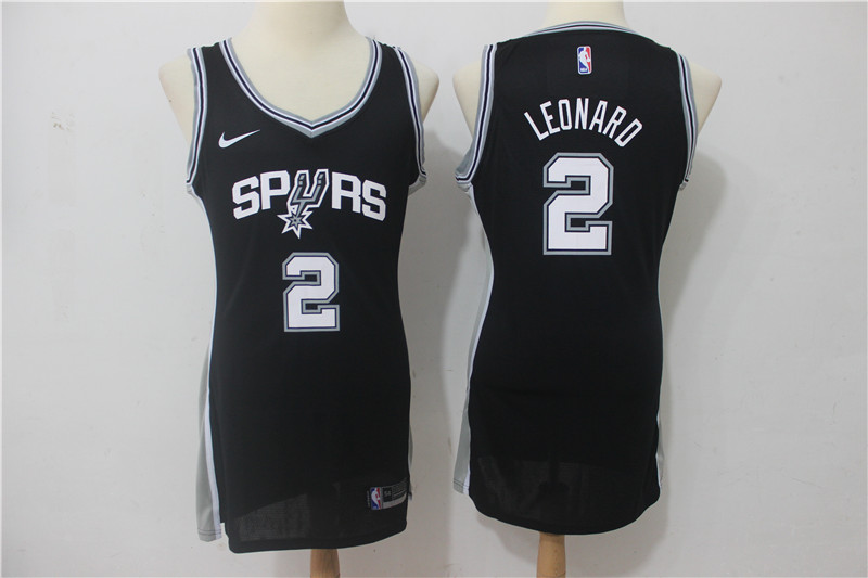 Spurs 2 Kawhi Leonard Black Women Nike Swingman Jersey