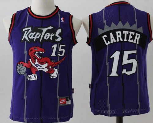 Youth Toronto Raptors #15 Vince Carter Purple Throwback Swingman Jersey