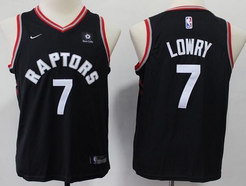 Youth Toronto Raptors #7 Kyle Lowry Black Icon Sponsor Swingman Jersey