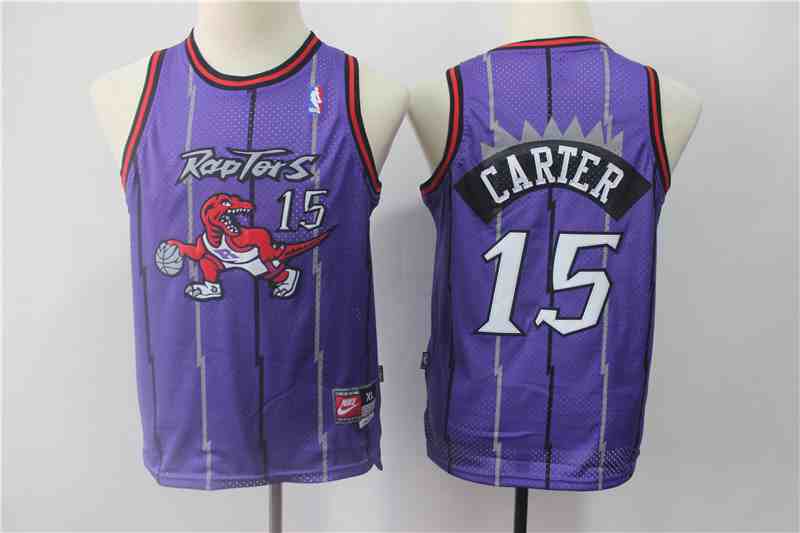 Raptors 15 Vince Carter Purple Youth Swingman Jersey (2)