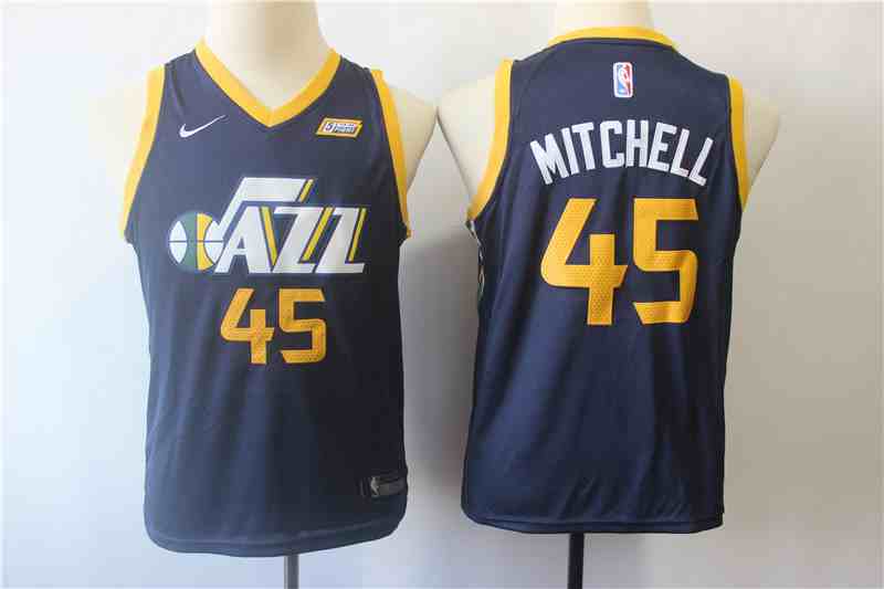 Jazz 45 Donovan Mitchell Navy Youth Nike Swingman Jersey
