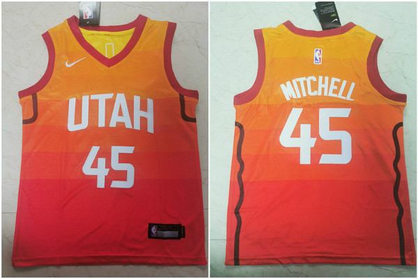 Jazz 45 Donovan Mitchell Multi Color Youth City Edition Nike Swingman Jersey
