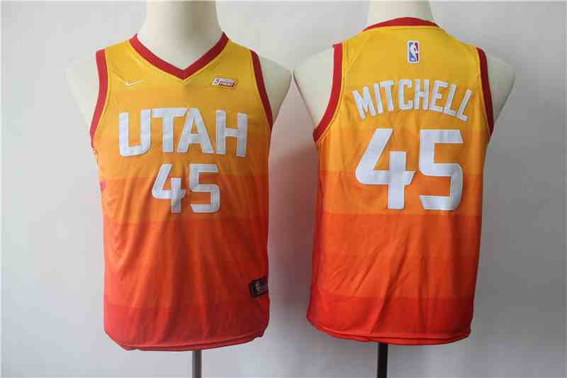 Jazz 45 Donovan Mitchell Multi Color City Edition Youth Nike Swingman Jersey