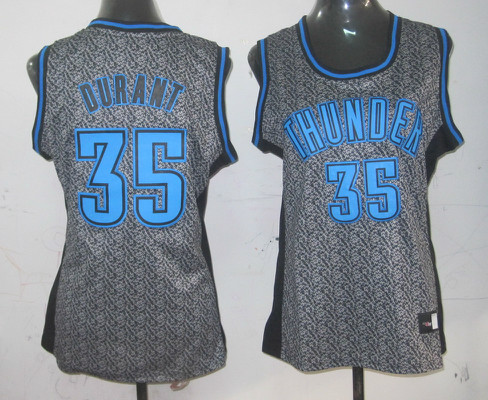 Thunder 35 Durant Grey Gride Women Jersey