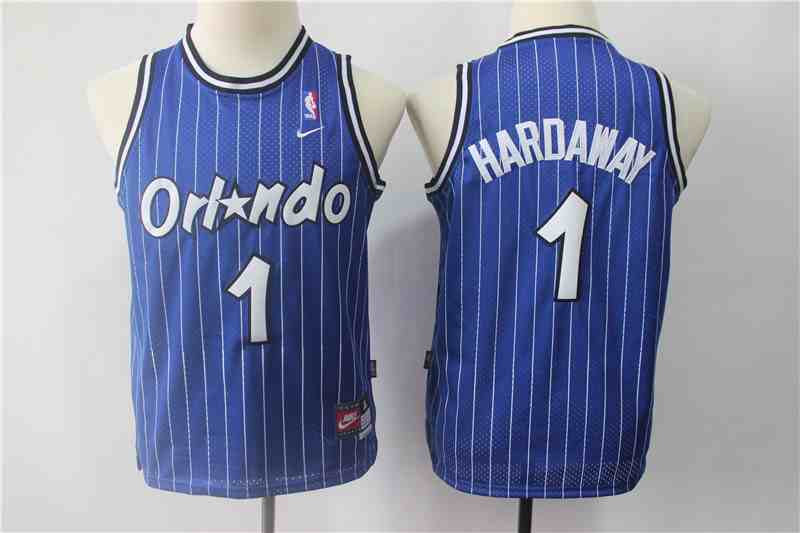 Magic 1 Penny Hardaway Blue Youth Nike Throwback Jersey