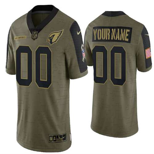 Arizona Cardinals Customized 2021 Olive Salute To Service Limited Stitched Jersey