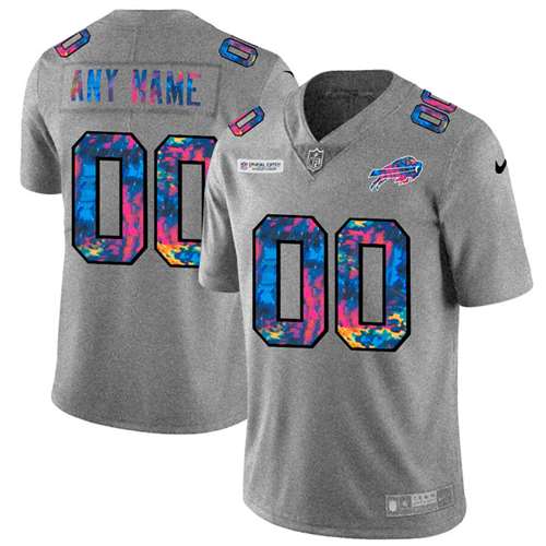 Buffalo Bills Customized 2020 Grey Crucial Catch Limited Stitched Jersey