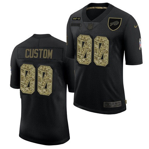Buffalo Bills Customized Black Salute To Service Stitched Limited Jersey