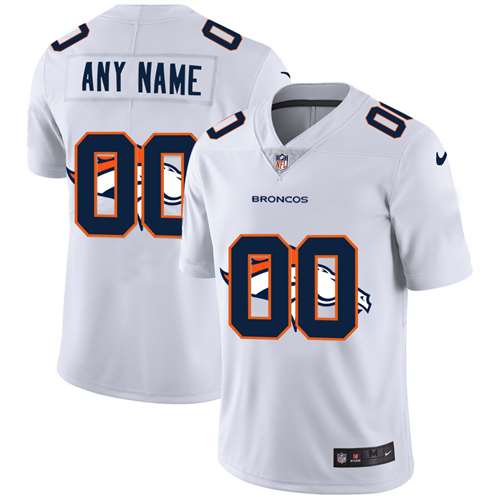 Broncos Customized White Team Big Logo Vapor Untouchable Limited Jersey