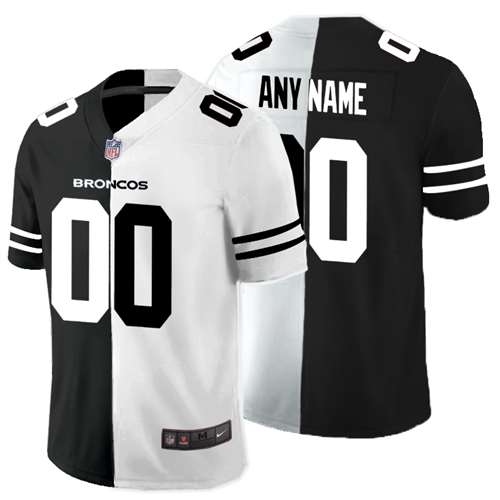Broncos Customized Black And White Split Vapor Untouchable Limited Jersey