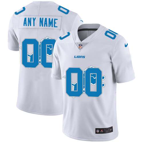 Lions Customized White Team Big Logo Vapor Untouchable Limited Jersey