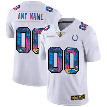 Indianapolis Colts Customized 2020 White Crucial Catch Limited Stitched Jersey