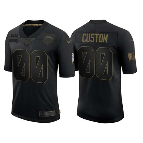 Los Angeles Chargers Customized 2020 Black Salute To Service Limited Stitched Jersey