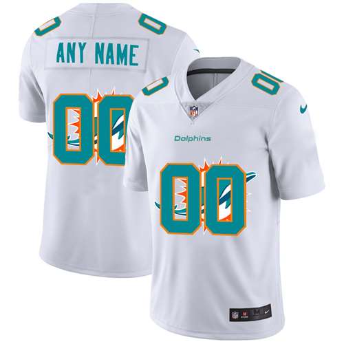 Dolphins Customized White Team Big Logo Vapor Untouchable Limited Jersey