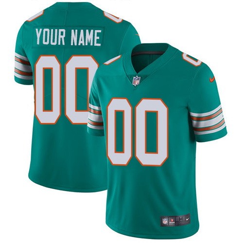 Miami Dolphins Customized Limited Aqua Alternate Vapor Untouchable Jersey