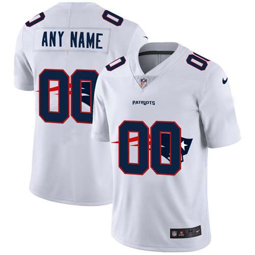 Patriots Customized White Team Big Logo Vapor Untouchable Limited Jersey