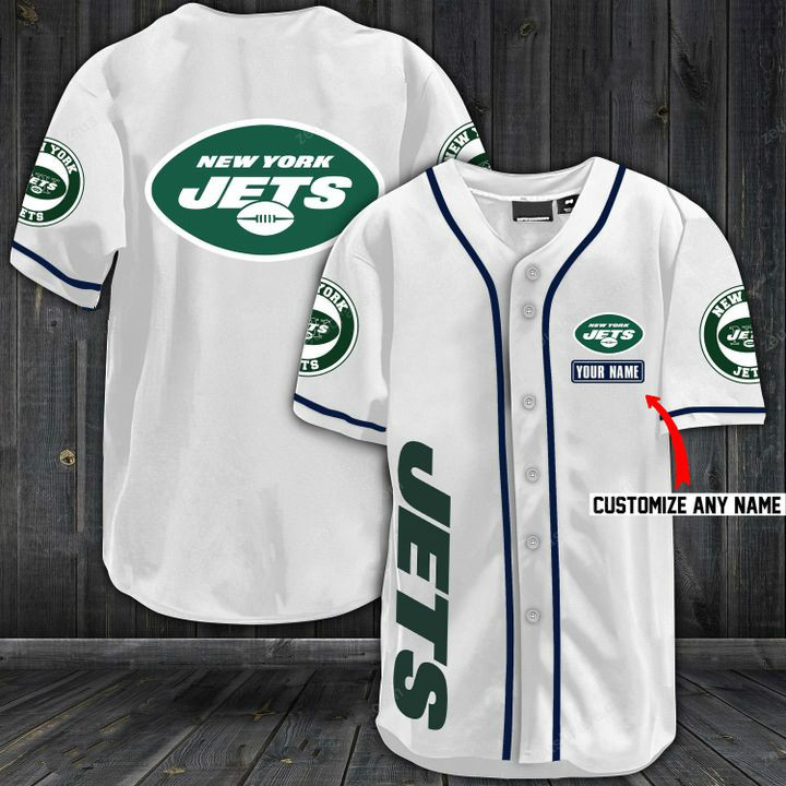 Jets Baseball White Custom Name And Number Jerseys Shirts