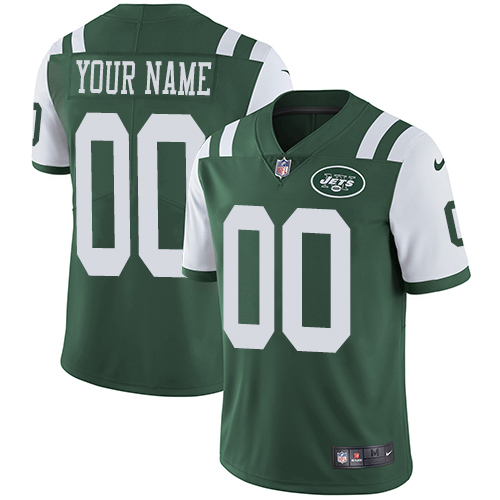 New York Jets Customized Green Team Color Vapor Untouchable NFL Stitched Limited Jersey