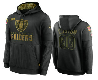 LAS VEGAS
Raiders Customized 2020 Black Salute To Service Sideline Performance Pullover Hoodie