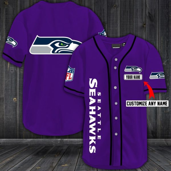 Seahawks Baseball Purple Custom Name And Number Jerseys Shirts