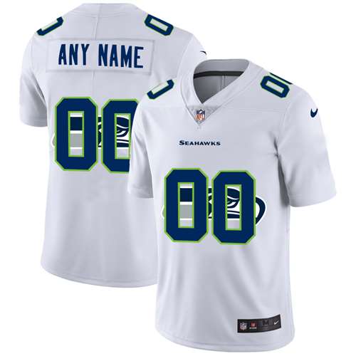 Seahawks Customized White Team Big Logo Vapor Untouchable Limited Jersey