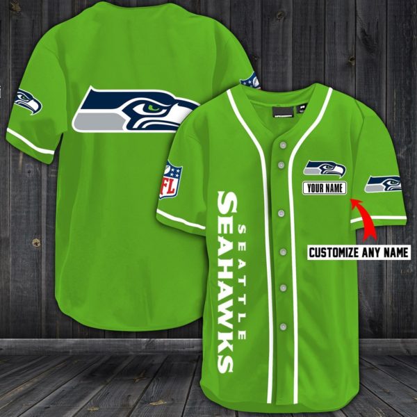 Seahawks Baseball Green Custom Name And Number Jerseys Shirts