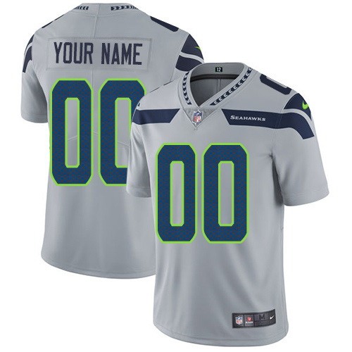 Seattle Seahawks Customized Limited Gray Vapor Untouchable Jersey
