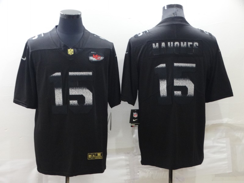 Men's Kansas City Chiefs 15 Patrick Mahomes Black 2022 Shadow Vapor Untouchable Stitched Nike Limited Jersey