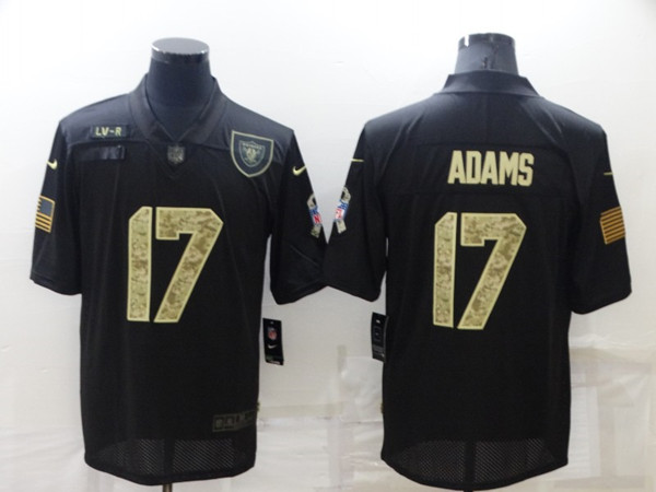 Men's Las Vegas Raiders 17 Davante Adams Black Camo Salute To Service Limited Stitched Jersey