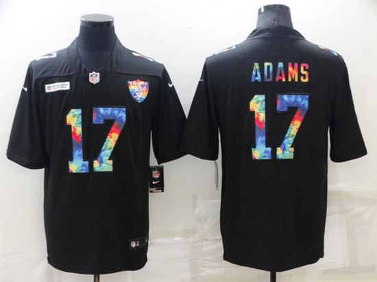 Men's Las Vegas Raiders 17 Davante Adams Black Crucial Catch Limited Stitched Jersey