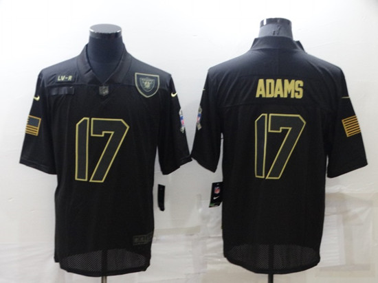 Men's Las Vegas Raiders 17 Davante Adams Black Salute To Service Limited Stitched Jersey