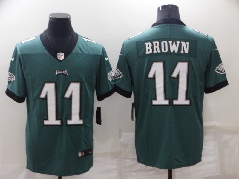 Men's Philadelphia Eagles #11 A. J. Brown Green Vapor Untouchable Limited Stitched Jersey